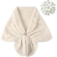 nsihing Modeschal Damen Elegant Braut Hochzeit Kunstpelz Schal Wrap Braut Pelz Schal, (1-St), Stola Fur Wraps und Tücher für Frauen