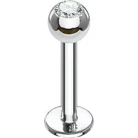 Taffstyle Piercing-Set Titan Lippenpiercing Modanna mit Zirkonia Kristall 1,6mm x 10mm x 4mm (Ohrpiercing Cartilage Tragus Helix Lobe Knorpel Piercing), Ohr Stecker Labret Stecker Ohrpiercing Cartilage Tragus Piercing