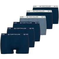 TOM TAILOR Boxershorts Buffer (6er Pack) weich, elastisch, bequem, eng, atmungsaktiv, Logobund, Baumwollmix