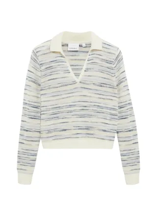 comma - Strickpullover beige/blau - Gr. - 36