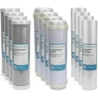 Trinkwasserladen Filtereinsatz, 2 Jahre Filter Set 10" 12-teilig Umkehrosmose RO Sediment Aktivkohle