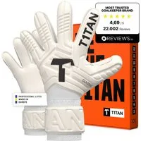 T1TAN Torwarthandschuhe Erwachsene, CLASSIC White-Out, Größe 6-11