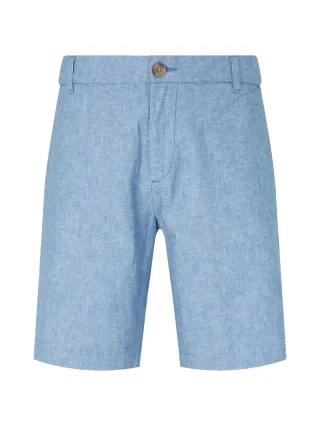 Tom Tailor - Shorts mit Leinen helsinki night blue chambray - Gr. - 38
