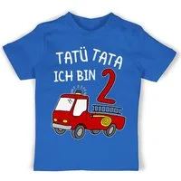 Shirtracer T-Shirt Tatü Tata Ich bin zwei Feuerwehrauto 2. Geburtstag
