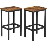 VASAGLE Barhocker Barstühle (Set, 2 St., 2er), bis 120kg belastbar 40 x 30 x 65 cm