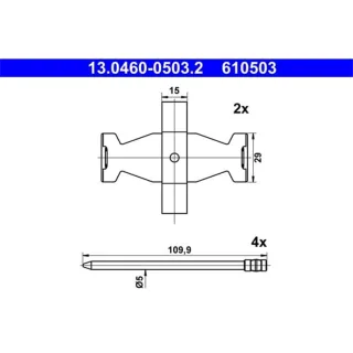 ATE Zubeh?rsatz f?r Bremsbel?ge vorne Mercedes C-Klasse Clc-Klasse Clk Cls Slk