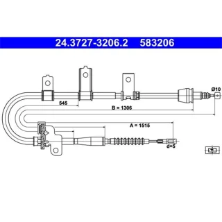 ATE Handbremsseil hinten Kia Picanto 1 24.3727-3206.2