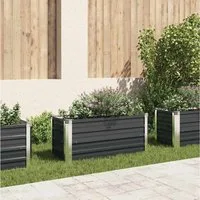 furnicato Hochbeet Anthrazitstahl 100 x 40 x 45 cm Kompakt und Robust, Rostgeschütztes Gemüsebeet mit offener Unterseite für den Balkon