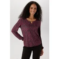 Aniston SELECTED Langarmshirt mit Cut-out und dekorativer Allover-Muster - NEUE KOLLEKTION