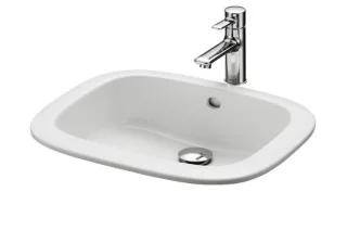 TOTO Einbauwaschtisch 53 cm eckig, ohne Hahnloch, mit Überlauf, 530 x 450 x 117 mm, Keramikoberfläch LW763Y