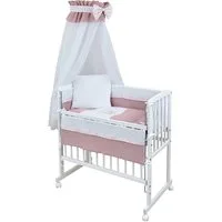 Baby-Delux Beistellbett Babybett verschiedene Designs, Stillbett 90x40 weiß höhenverstellbar, Matratze inkl. komplett Set
