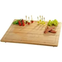 Kesper Schneidebrett XXL Schneideplatte 56 x 50 x 4 cm aus FSC Bambus, Bambus, Abdeckplatte, Backbrett, ideal als Hackbrett