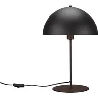 TRIO Leuchten LED Nachttischlampe, Dimmfunktion, LED wechselbar, Warmweiß, große Pilz-lampe dimmbar mit Lampenschirm Pilzform Schwarz, Höhe 45cm