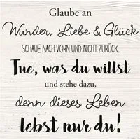 The Wall - the art of framing AG Wandbild Deco-Block Bild - Wunder Liebe Glück 39 x 39 cm, Sprüche