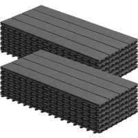 Woltu WPC-Fliesen, 12 St., Terrassendielen Holz-Optik 30x60cm mit klicksystem
