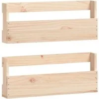 vidaXL Schuhregal, Wand-Schuhschränkee 2 Stk. 59x9x23 cm Massivholz Kiefer