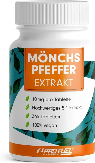 ProFuel Mönchspfeffer Extrakt | 365 Tabletten | 5:1 Extrakt | Vorrat für ein ganzes Jahr | vegan