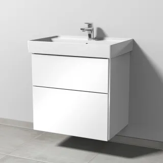 Sanipa 3way Waschtischunterbau zu Villeroy & Boch Collaro Waschtisch mit 2 Auszügen, Weiß-Glanz BS83578