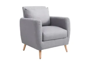 Sessel Wohnzimmersessel JULES - Stoffbezug Grau