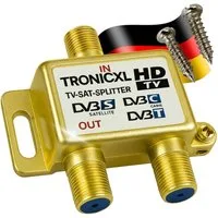 TronicXL SAT-Verteiler Antennenverteiler Highend SAT DVBT2 DVBC Verteiler Weiche Splitter (1-St), Antennenweiche TV HDTV 4K