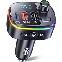 TUWENA Bluetooth Adapter Auto,FM Transmitter Auto 3 USB Anschlüss Auto-Adapter