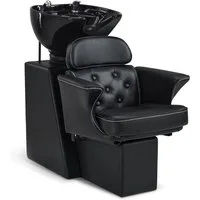 Barberpub Waschbecken BarberPub Friseurstuhl mit Waschbecken 8692 (Schwarz/Kunstleder)