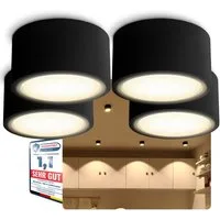 SSC-LUXon LED Aufbaustrahler Flacher LED Aufbaustrahler CELI-X in rund schwarz pulverbeschichtet, Warmweiß bis Tageslicht