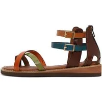 Derimod Sandalen aus Leder Sandale Echtes Leder, Lederfutter,Reißverschluss hinten,Verstellbare Schnallen