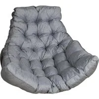 sunnypillow Polsterauflage Hängesessel Kissen - Auflage für Rattan & Polyrattan Hängeschaukel, Grau