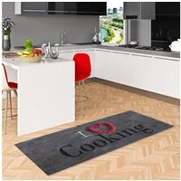 Pergamon Küchenläufer Küchenläufer Teppich Trendy I Love Cooking, Rechteckig, Höhe: 5 mm