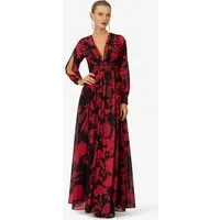 Kraimod Abendkleid mit V-Ausschnitt und langen Ärmeln