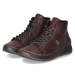 Rieker Schnürstiefeletten - Gr. 36 - Rot - Synthetik