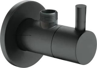 Neuesbad Design-Eckventil schwarz matt, rund, 1/2" x 3/8" DEVR