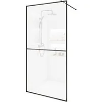 HOME DELUXE Duschwand Duschabtrennung BAKI Schwarz 2 Raster, Einscheibensicherheitsglas