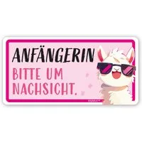 younikat Aufkleber Fahrzeug-Aufkleber Anfängerin Lama Rosa I 20 x 10 cm I kfz776