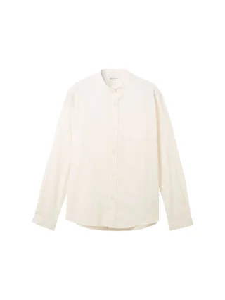 Denim Tom Tailor - Hemd mit Stehkragen wool white - Gr. - XL