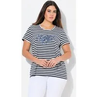Ulla Popken T-Shirt Shirt Ringel Classic Rundhals Halbarm