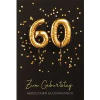 BSB Grußkarten 60. Geburtstag - Glückwunschkarte im Format 11,5 x 17 cm mit
