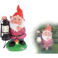 bmf-versand LED Solarleuchte Solarleuchte Garten Gartenzwerg Lustig Solarlampe Außen Außenleuchte, Gartenbeleuchtung, Balkon, Solarfigur, LED fest integriert, Warmweiß, Außenlampe