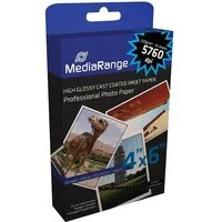 Mediarange Fotopapier 100 (2x 50) Blatt hochglanz Fotopapier 10x15 220g/m²