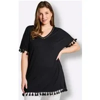 Sheego Strandkleid Longshirt Kurzarm