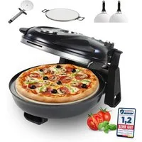 Sommertal Pizzaofen Sommertal PizzaProfi Pizzaofen, 32cm Pizzastein, 2x Pizzaschieber, Pizzaschneider, Steinplatte