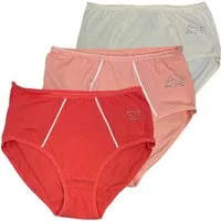 Toker Collection® Hüftslip Hipster "Sabrina" mit Glitzerapplikation 3 Stück (Packung, 3er Pack) Kontrastnähte im Vorderteil