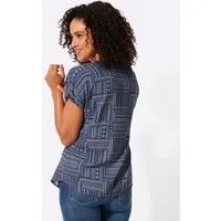 Witt Klassische Bluse Druck-Bluse Kurzarm