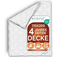 KNERST Microfaserbettdecke Sommerdecke & Ganzjahresdecke 135x200, 155x220, uvm, Füllung: Klimafaser-Polyesterfüllung, Bezug: Polyester, Allergikerfreundlich, atmungsaktiv, temperaturausgleichend