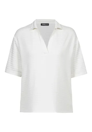 FRANK WALDER - Shirt CASUAL mit Polokragen ecru - Gr. - 42