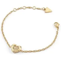 Guess Edelstahlarmband JUBB05461JWYGS, für Damen Herz Pave Goldfarben S