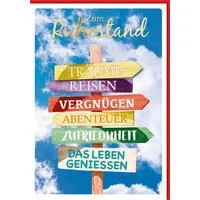 Verlag Dominique Grußkarten Ruhestand - A4 - Glückwunschkarte im Format 20,5 x 29,5 cm - Schilderb