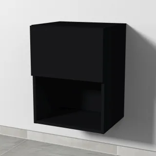 Sanipa 4balance Anbauschrank mit 1 Auszug und 1 offenem Fach, Schwarz-Matt, DL11008 DL11008