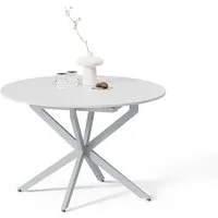Livinity® Esstisch Firenze, Weiß/Grau, 120 x 120 cm ausziehbar (1-St)